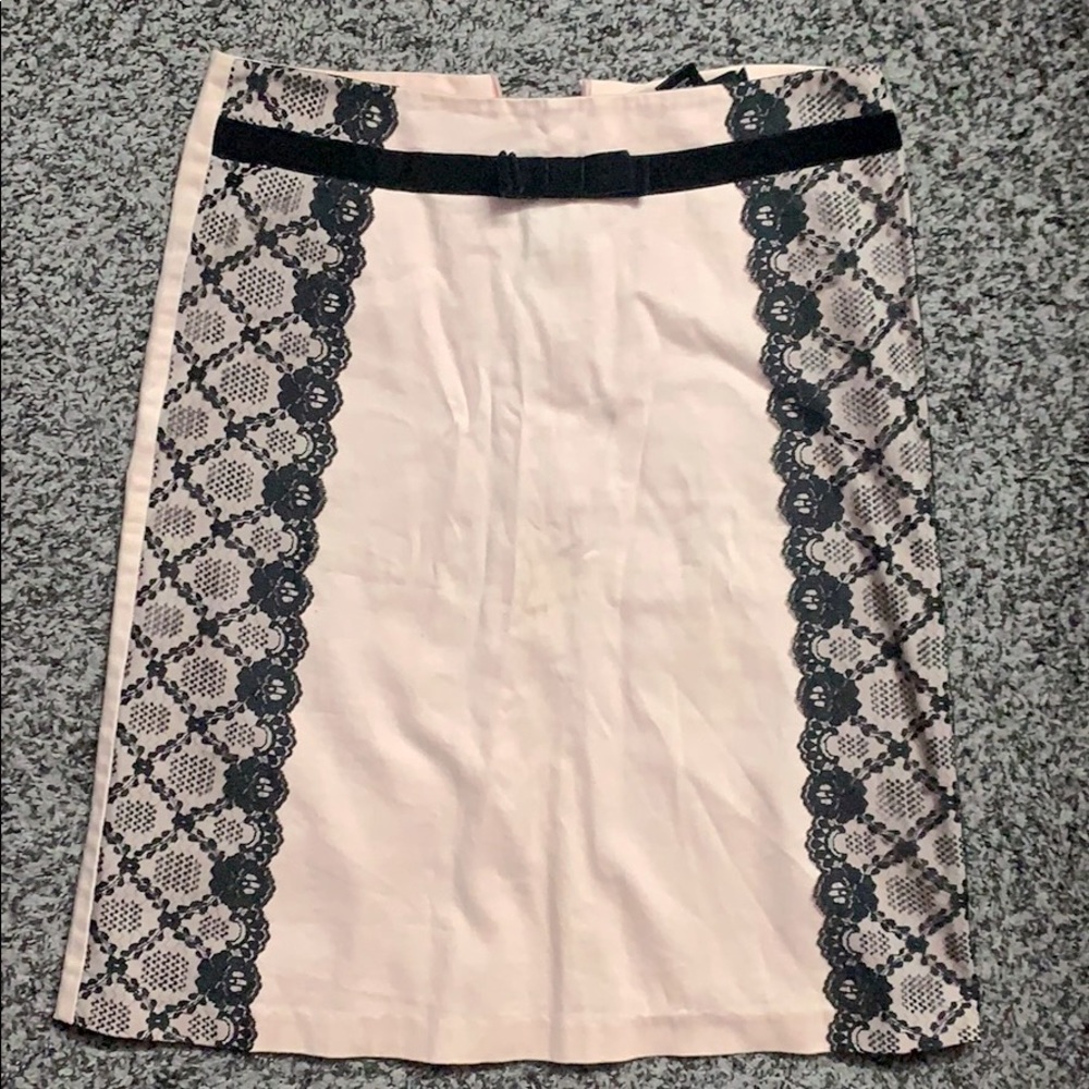 Pink with black lace skirt